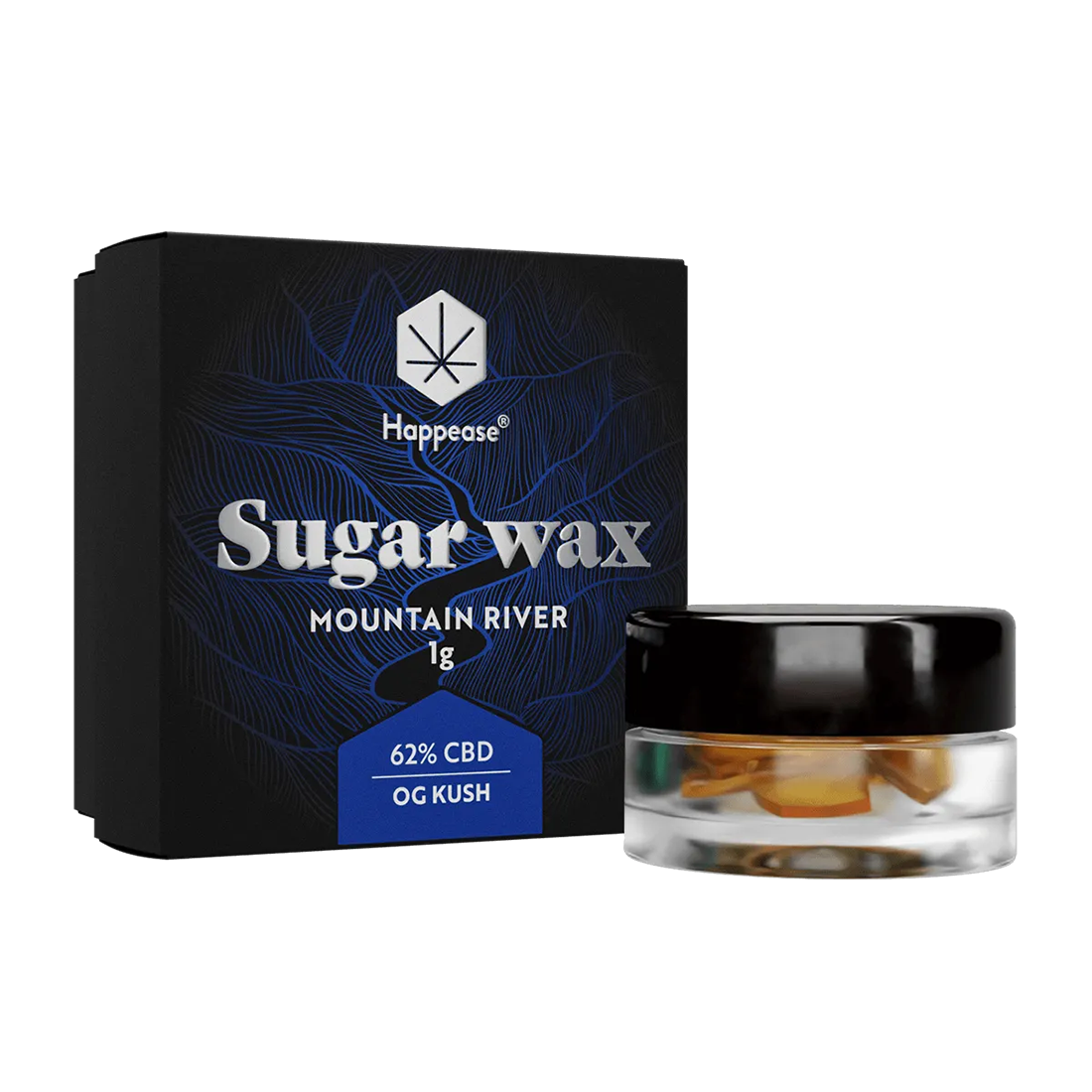 Sugar Wax CBD + terpeni, 62%, 1gr, HAPPEASE, OG Kush