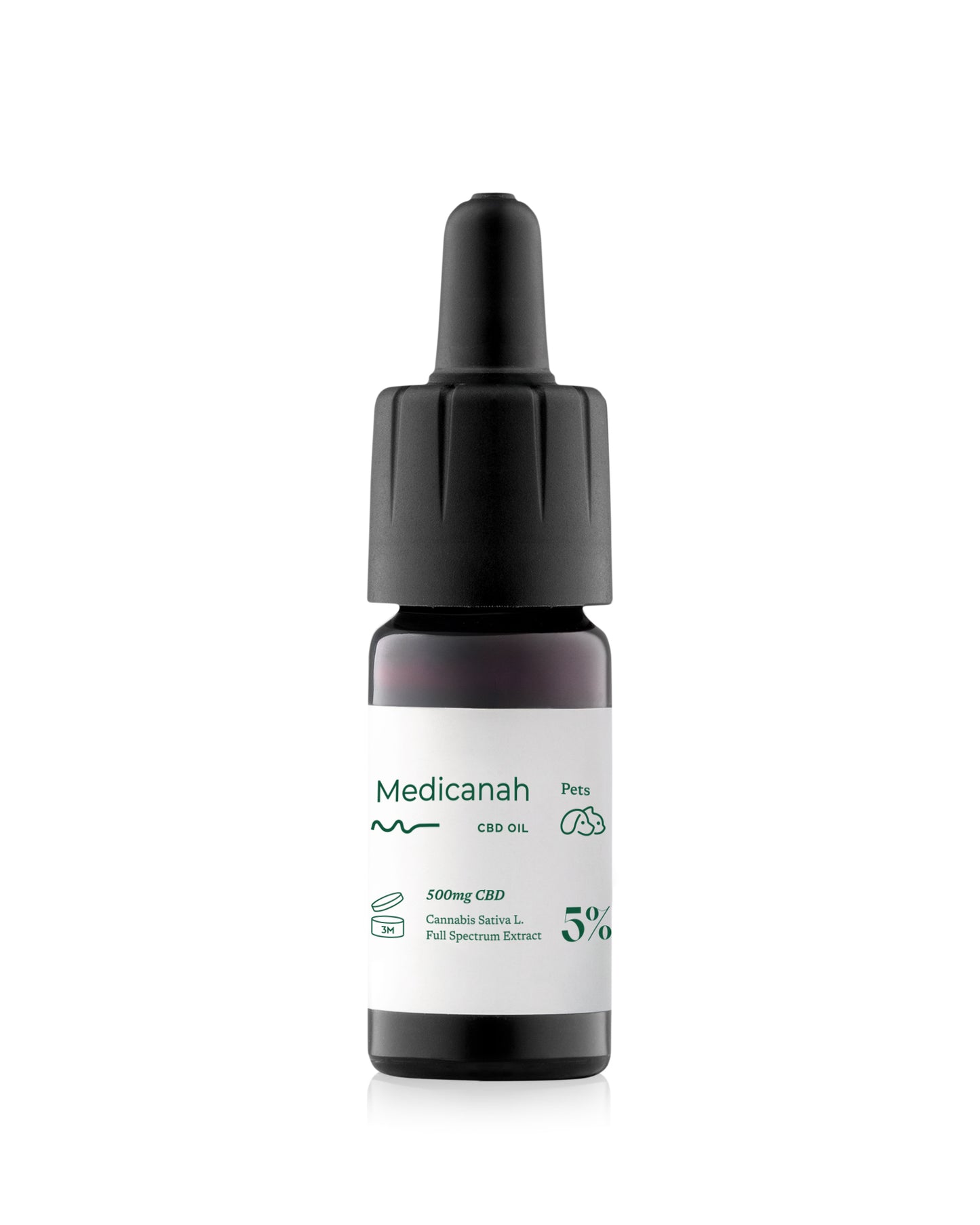 Ulei de Canabis CBD 5%, 500mg, Caini si Pisici, Full Spectrum, Medicanah, Aroma Sunca, 10ml