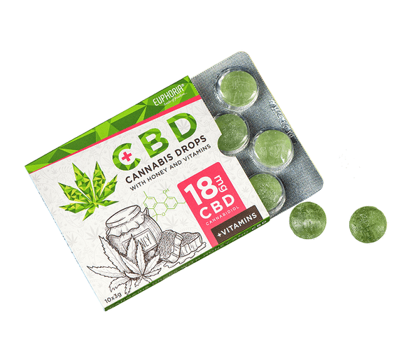 Dropsuri CBD 'Euphoria', 18mg, cu miere