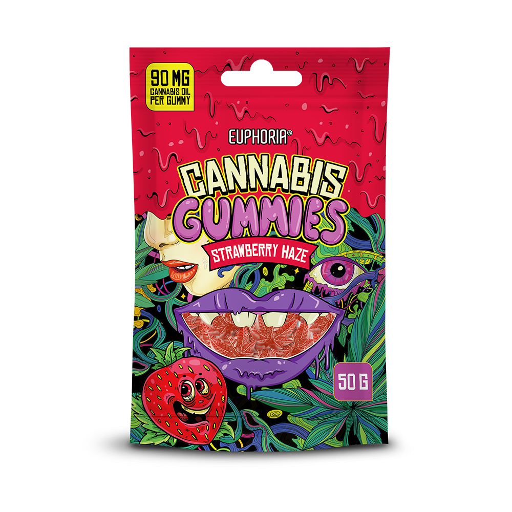 Jeleuri cu ulei de canepa , Euphoria, Strawberry Haze, 50g