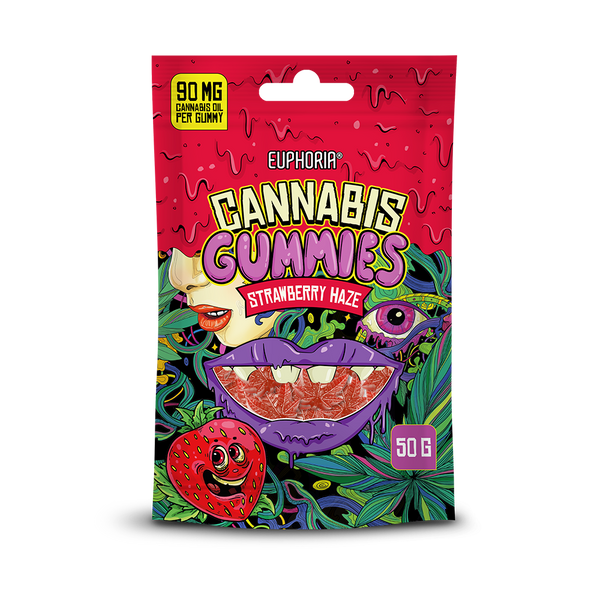 Jeleuri cu ulei de canepa , Euphoria, Strawberry Haze, 50g