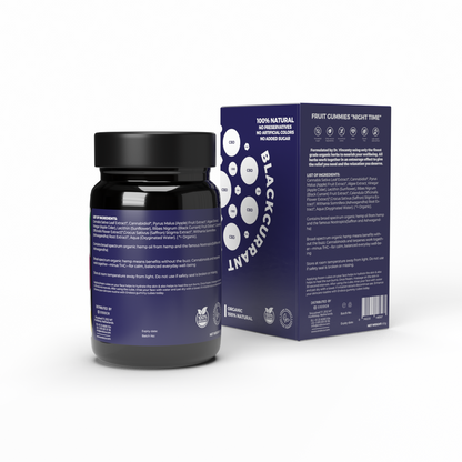 Jeleuri CBD+CBN, Endoca, NIGHT TIME, Coacaze negru, 1500mg