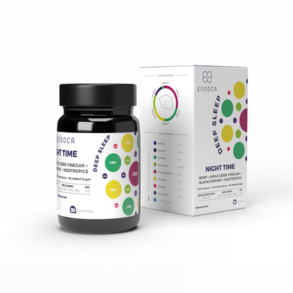 Jeleuri CBD+CBN, Endoca, NIGHT TIME, Coacaze negru, 1500mg