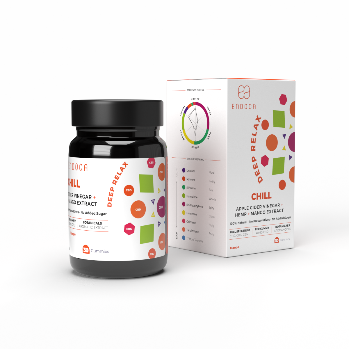 Jeleuri CBD, Endoca, CHILL, Mango, 1200mg