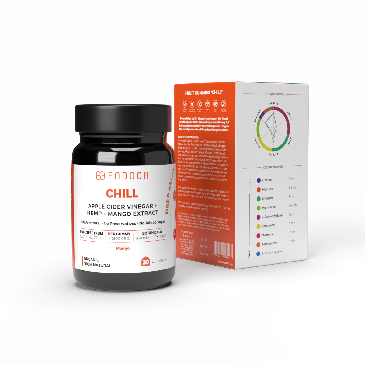 Jeleuri CBD, Endoca, CHILL, Mango, 1200mg