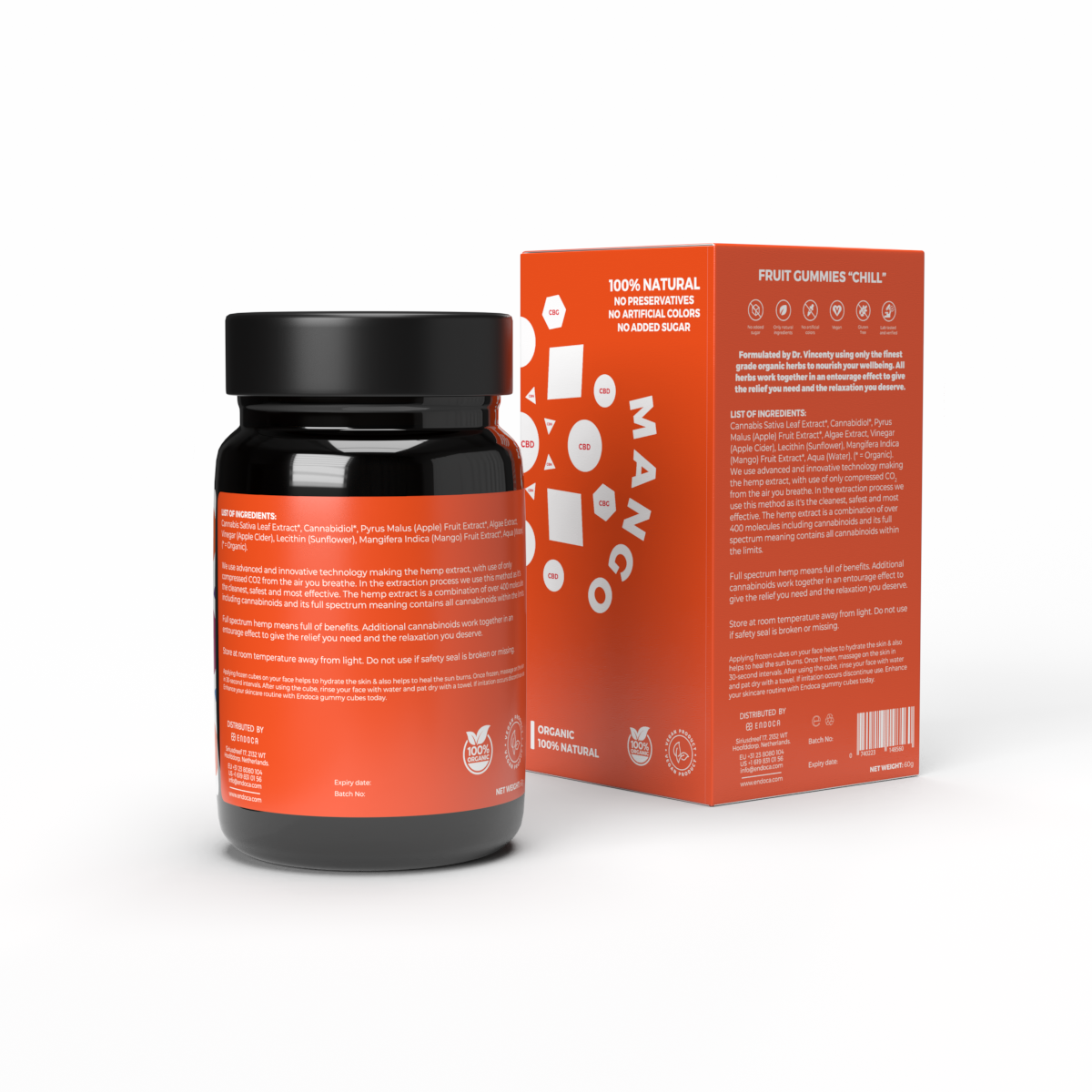 Jeleuri CBD, Endoca, CHILL, Mango, 1200mg