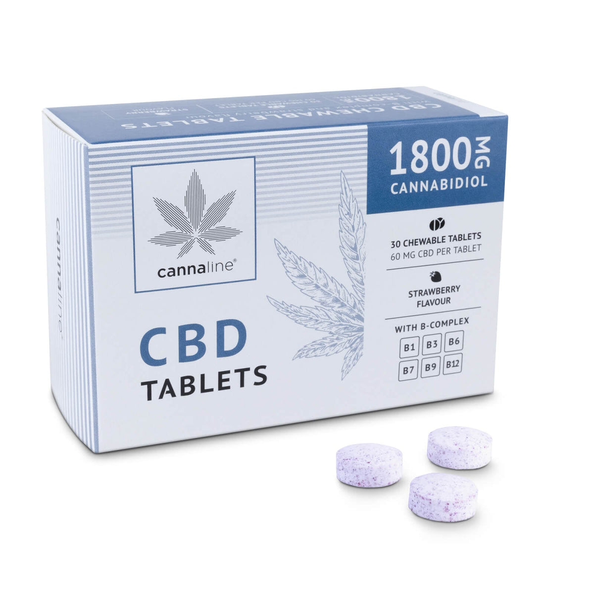 Tablete CBD, Aroma capsuni, 30 buc, 1800mg