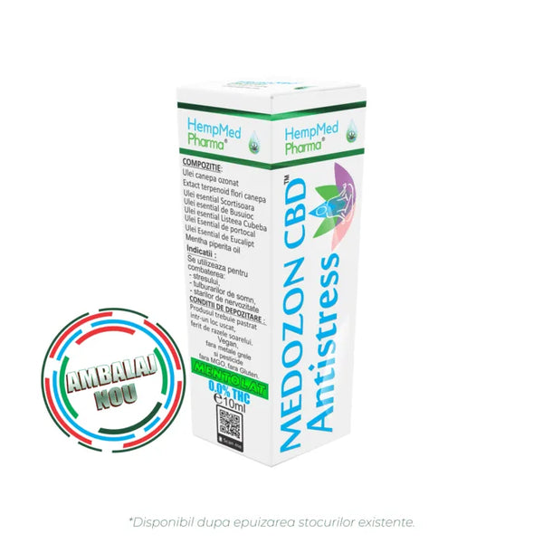 Ulei de Canepa Ozonat CBD 10%, 1000mg, Medozon Antistress, HempMedPharma, 10ml
