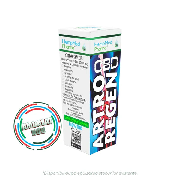 Ulei de Canepa Ozonat CBD 2000mg, Artro Regen, HempMedPharma, 10ml