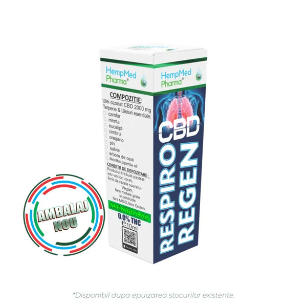 Ulei de Canepa Ozonat CBD 2000mg, Respiro Regen, HempMedPharma, 10ml