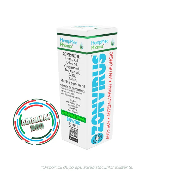 Ulei de Canepa Ozonat CBD 25mg, Ozonvirus, HempMedPharma, 10ml