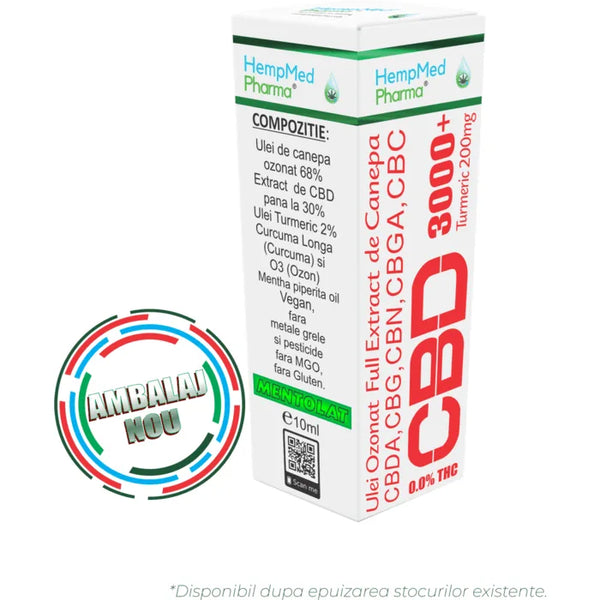 Ulei de Canepa Ozonat CBD 30%, 3000mg, HempMedPharma, 10ml